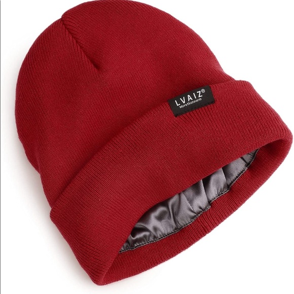 Accessories - RED WINE COLORED UNISEX SATIN LINED (winter) BEANIE HAT (BRAND NEW)